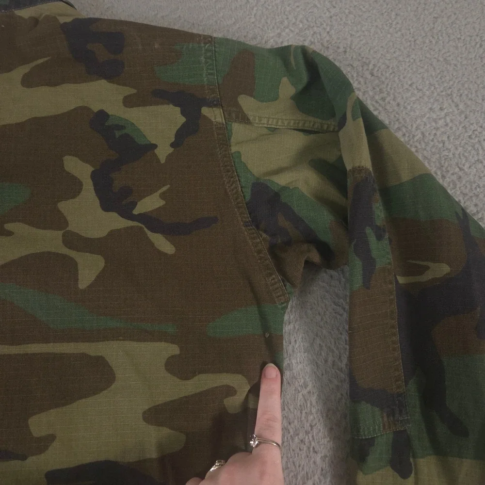 VINTAGE American Apparel Jacket Mens Medium Green Woodland Camo Ripstop 80s 90s
